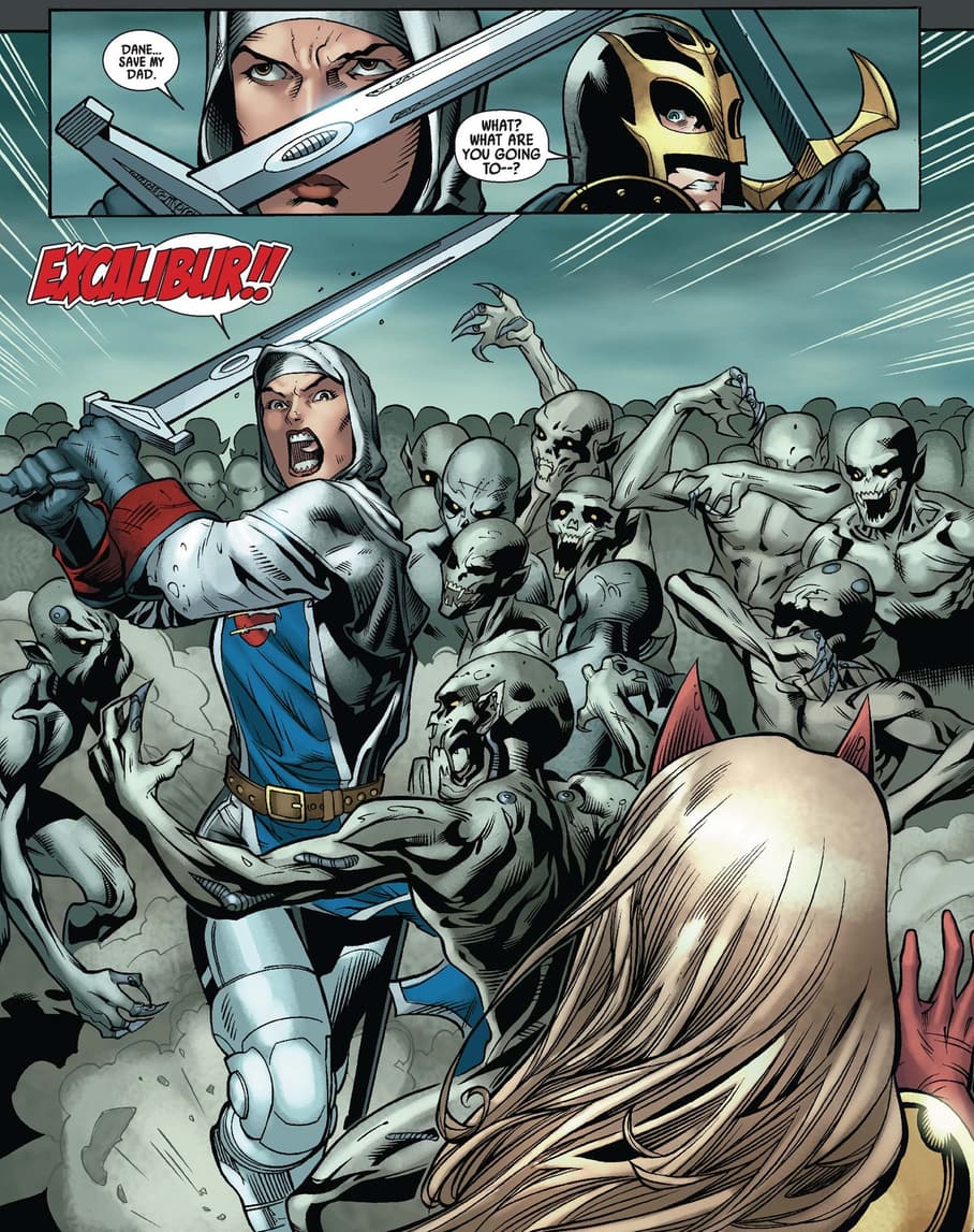 Faiza Hussain wields Excalibur in CAPTAIN BRITAIN AND MI: 13 (2008) #13.