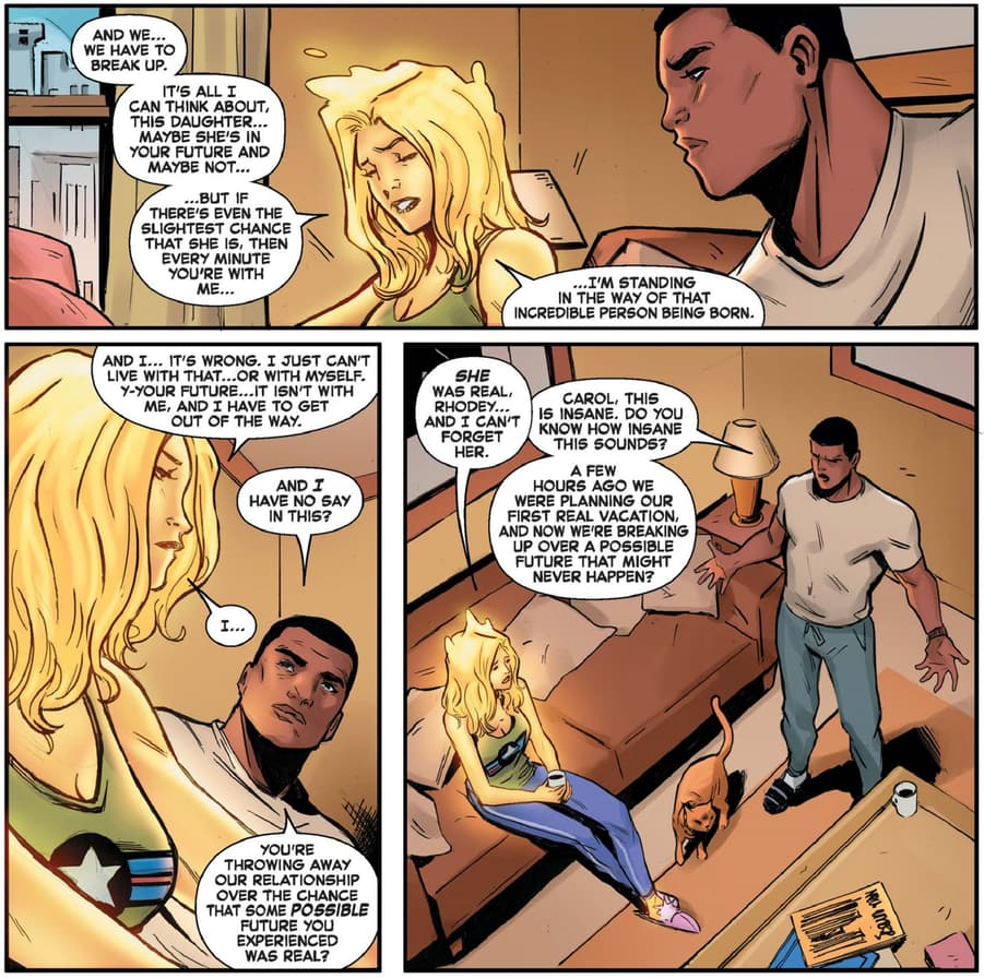 Carol ends things with Rhodey in CAPTAIN MARVEL (2019) #26.