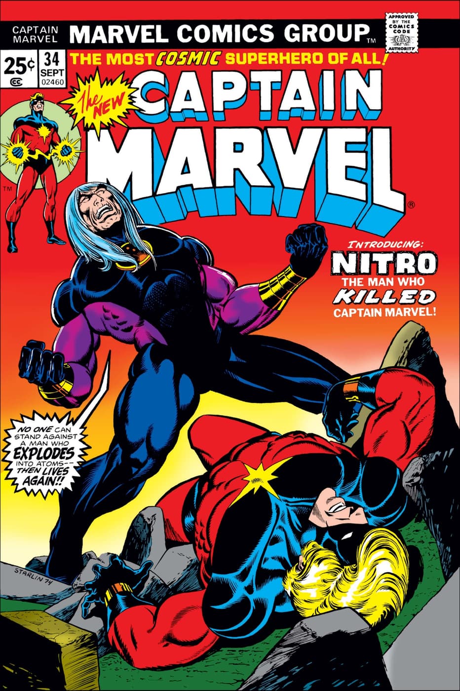 CAPTAIN MARVEL (1968) #34 cover by Jim Starlin