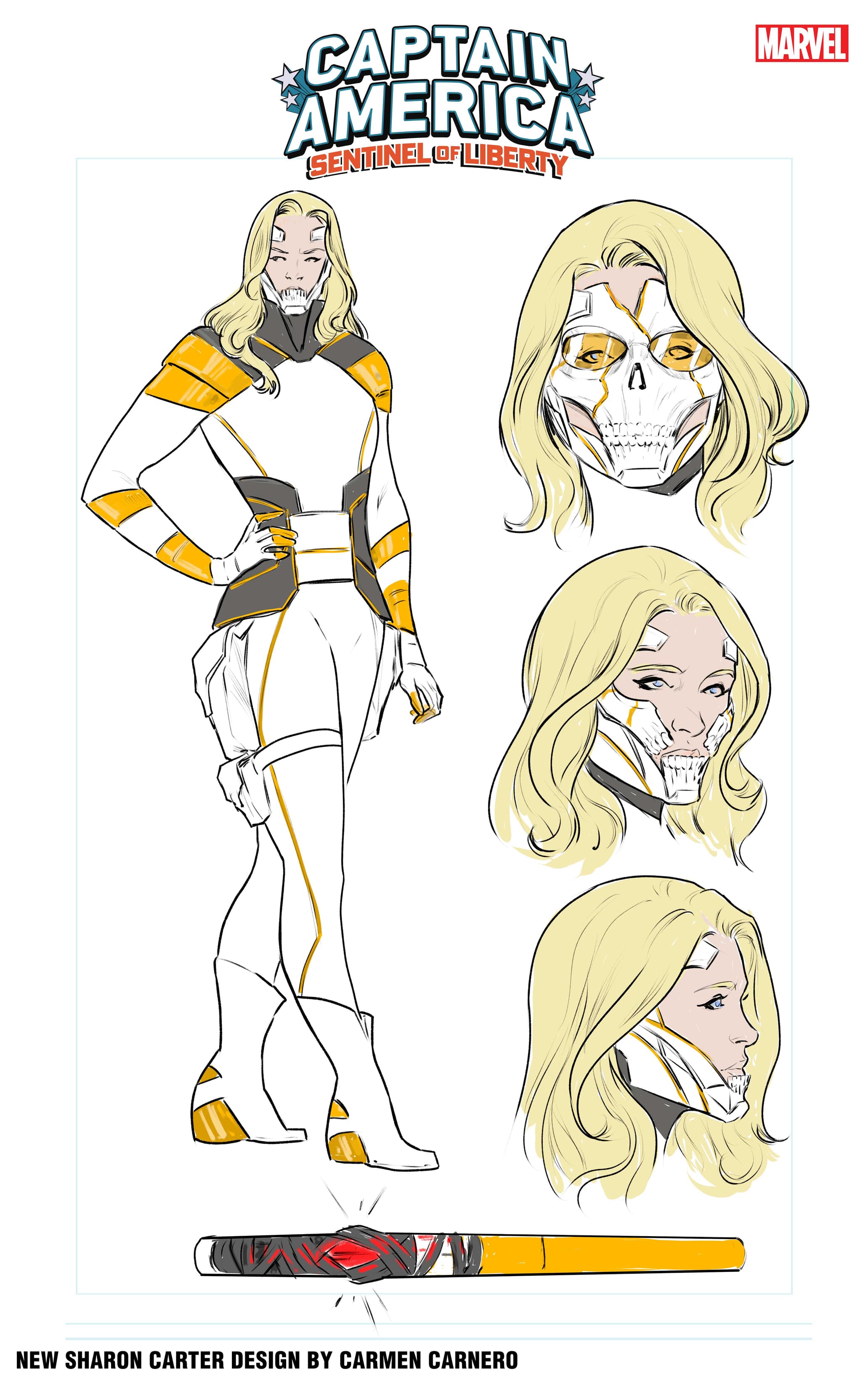 Sharon Carter design sheet by Carmen Carnero