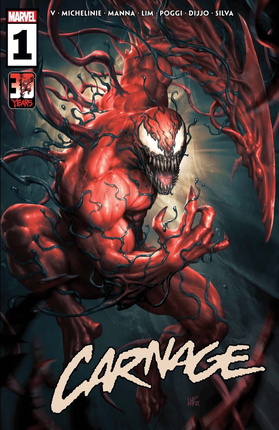 CARNAGE (2022) #1 cover by Kendrick "Kunkka" Lim