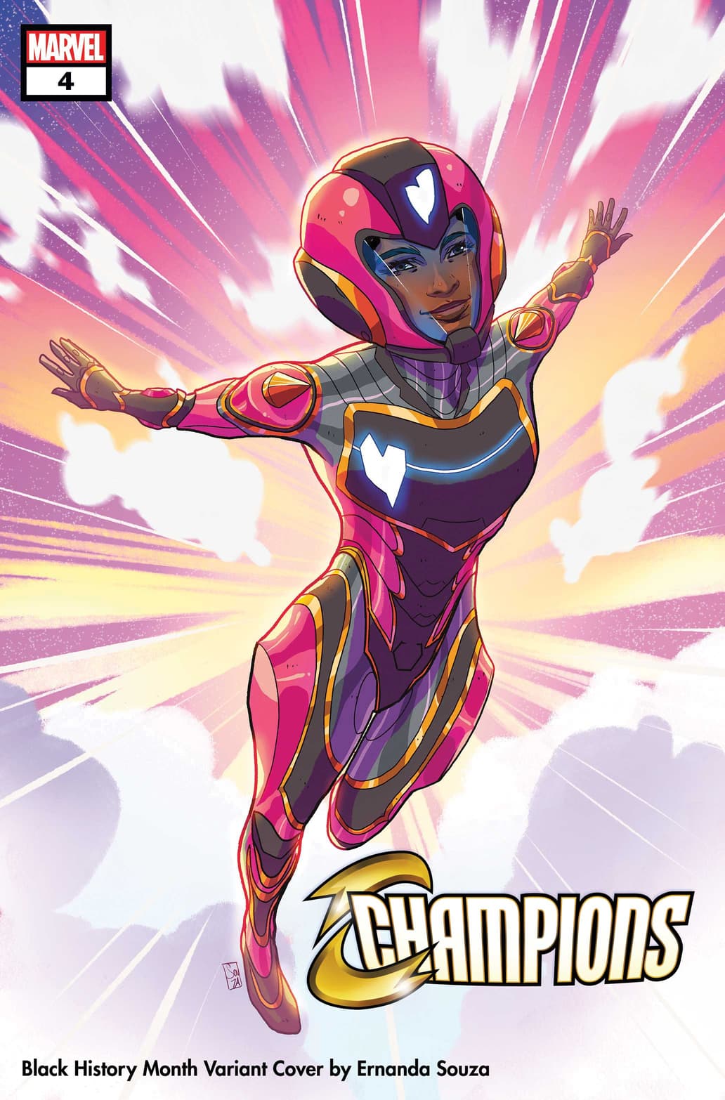 CHAMPIONS #4 BLACK HISTORY MONTH VARIANT COVER by ERNANDA SOUZA