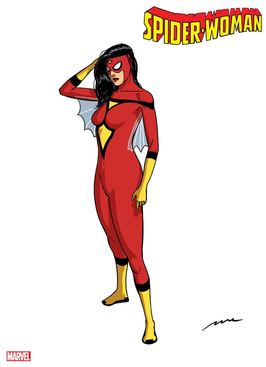 Spider-Woman design sheet by Pere Pèrez