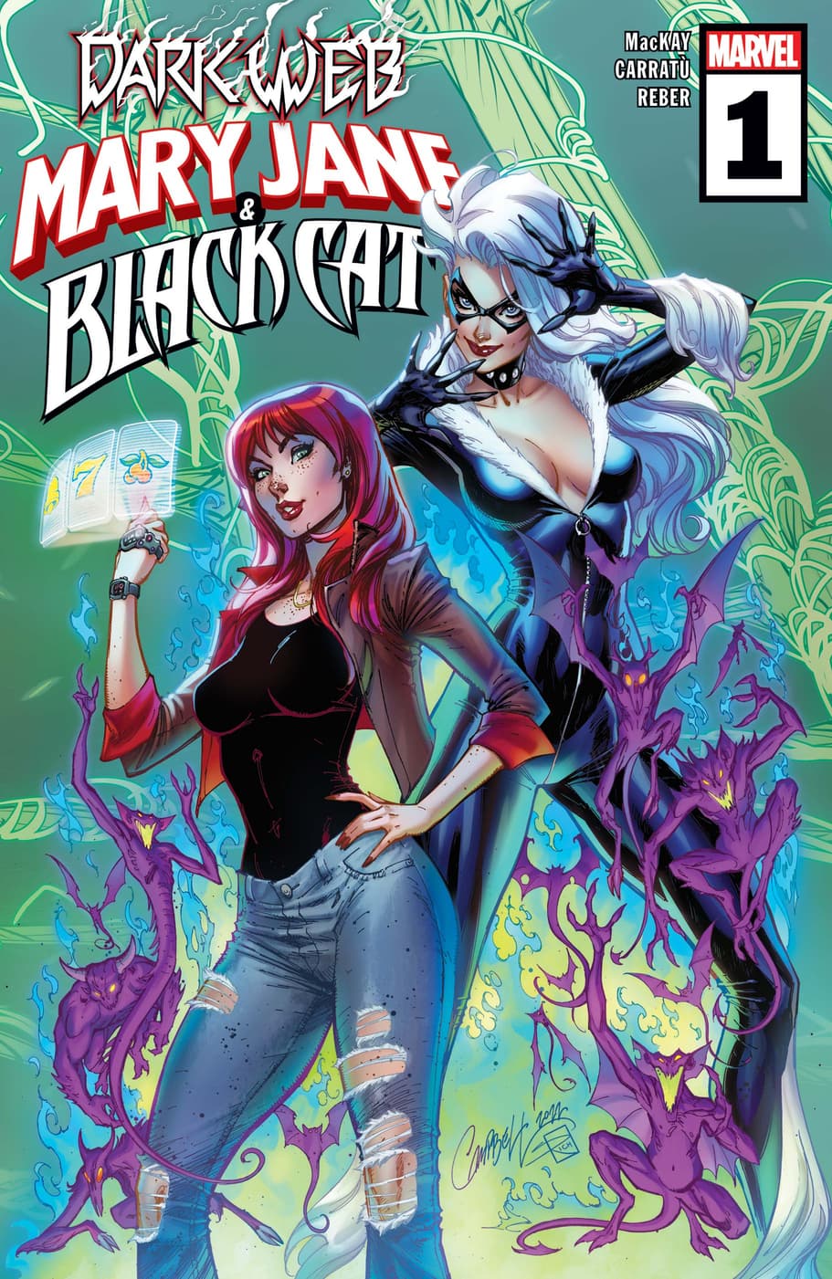 MARY JANE & BLACK CAT (2022) #1 cover by J. Scott Campbell
