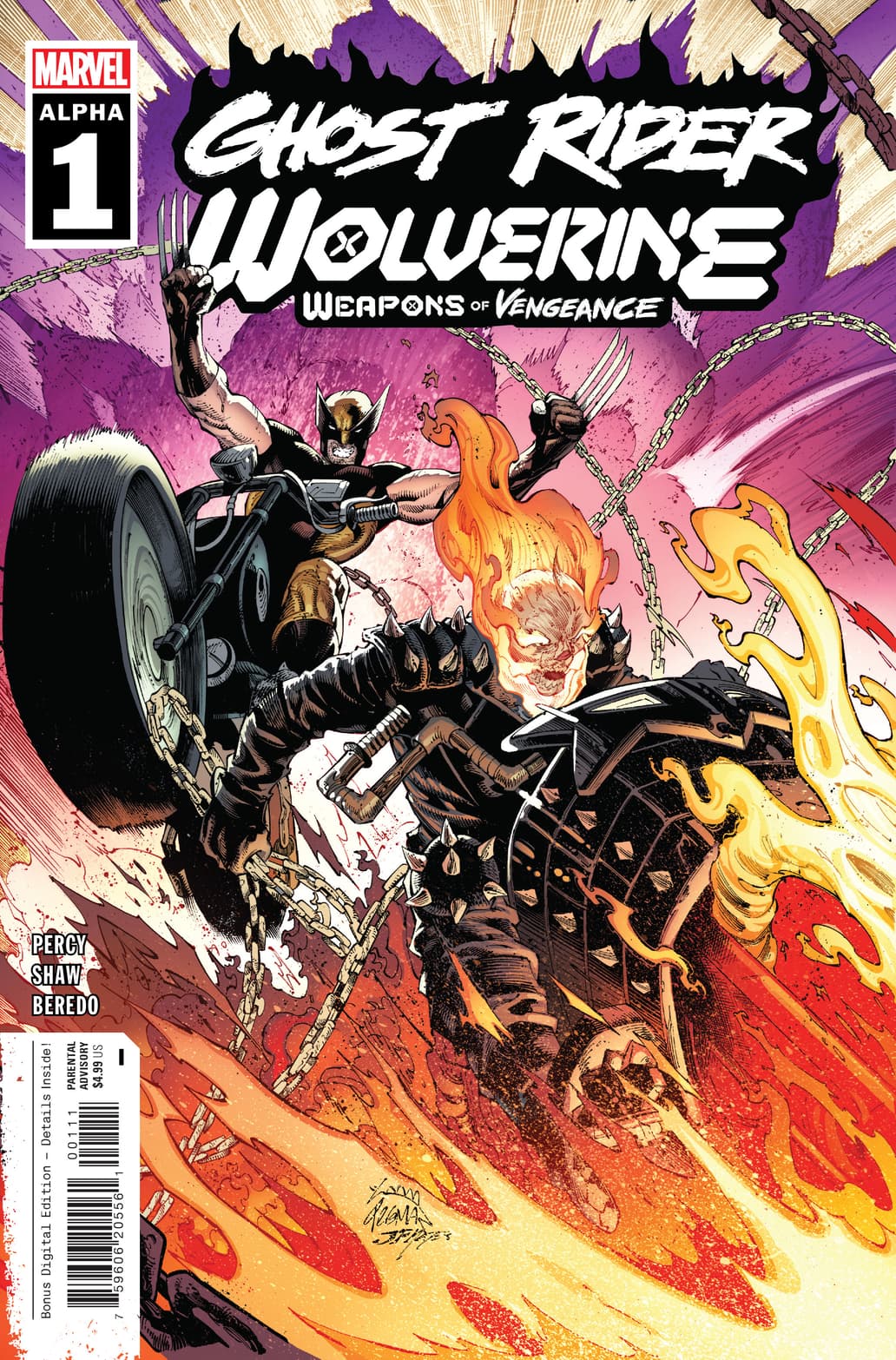 GHOST RIDER/WOLVERINE: WEAPONS OF VENGEANCE ALPHA (2023) #1 cover by Ryan Stegman
