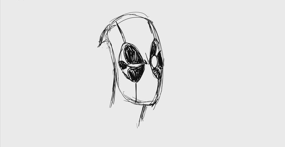 deadpool face drawings