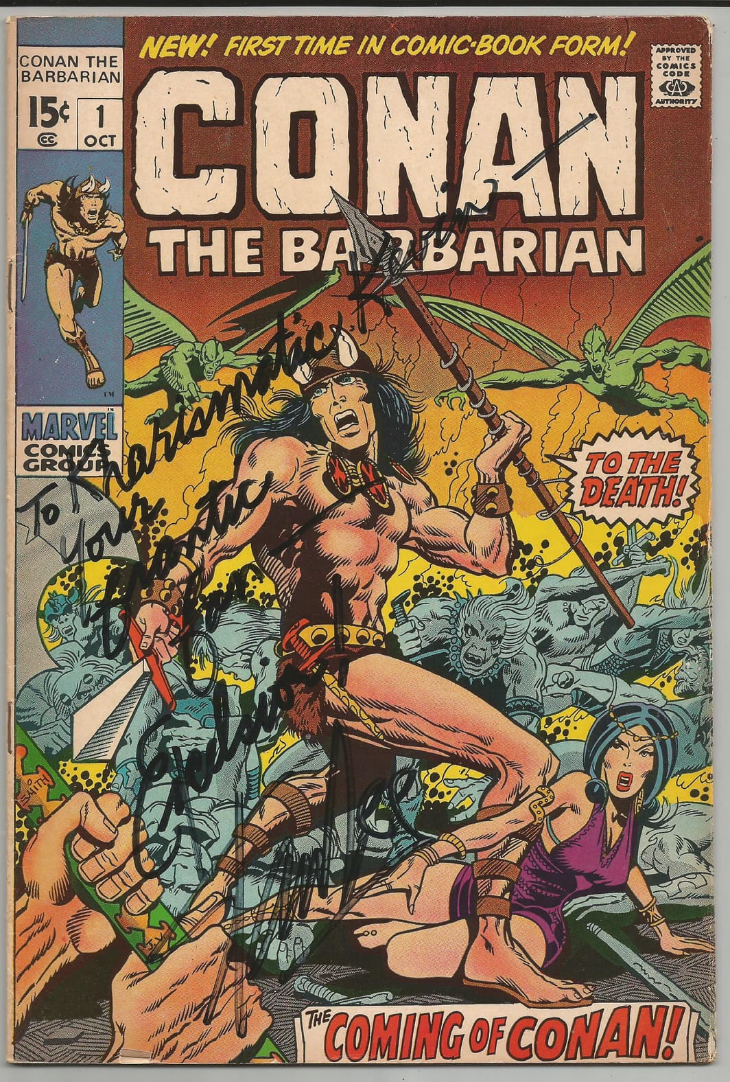 Kevin Eastman's copy of Conan the Barbarian #1, signed by Stan Lee