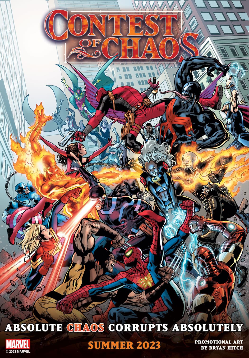 CONTEST OF CHAOS promotional art by Bryan Hitch