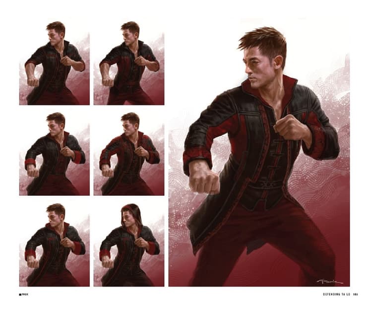 Preliminary Shang-Chi designs from Marvel Studios' Shang-Chi and The Legend of The Ten Rings: The Art of the Movie.