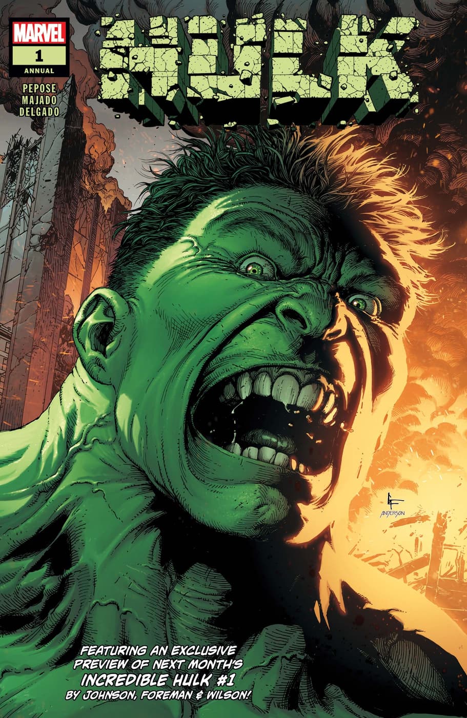 Cover to HULK ANNUAL (2023) #1 by Gary Frank and Brad Anderson.