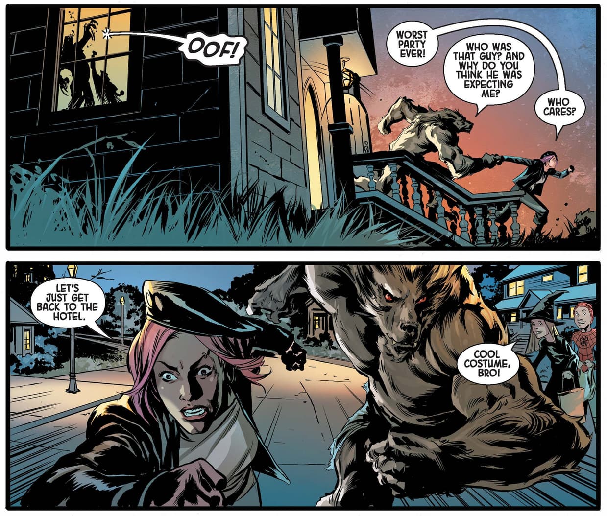 CRYPT OF SHADOWS (2022) #1: "Werewolf by Moon Knight" panels by Rebecca Roanhorse and Geoff Shaw