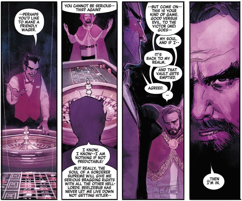 Doctor Strange makes a bet with Mephisto