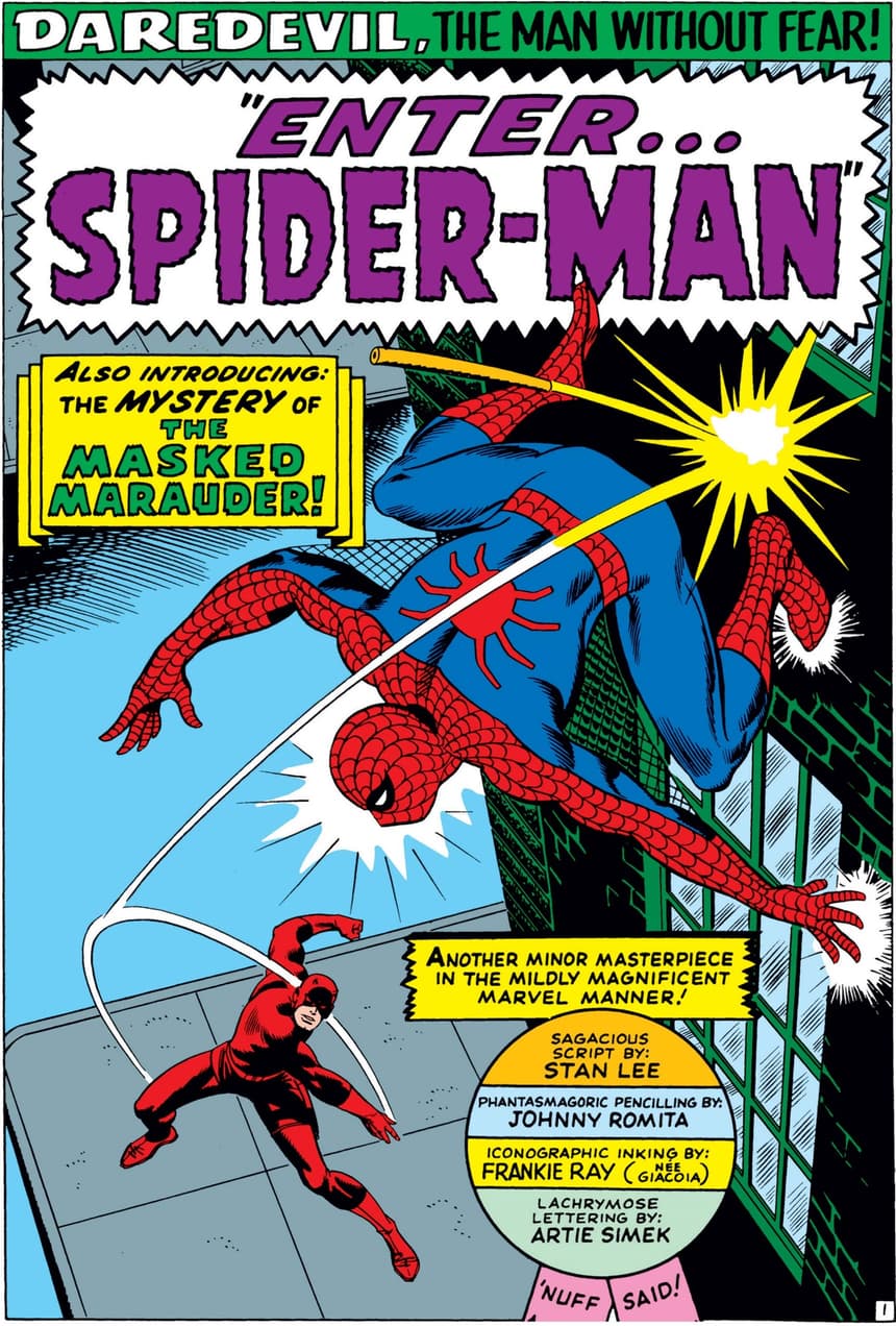 Interior to DAREDEVIL (1964) #16 by Romita Sr. and inker Frank Giacoia. 