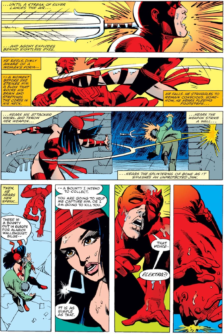 Elektra’s unforgettable entrance in DAREDEVIL (1964) #168.