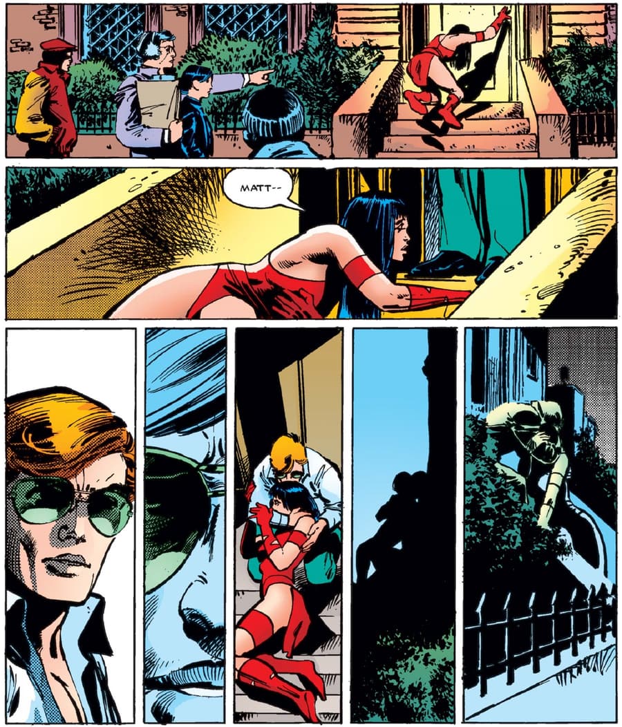 Elektra’s final moments with Matt in DAREDEVIL (1964) #181.