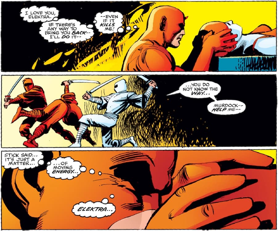 Daredevil attempts to resurrect Elektra in DAREDEVIL (1964) #190.