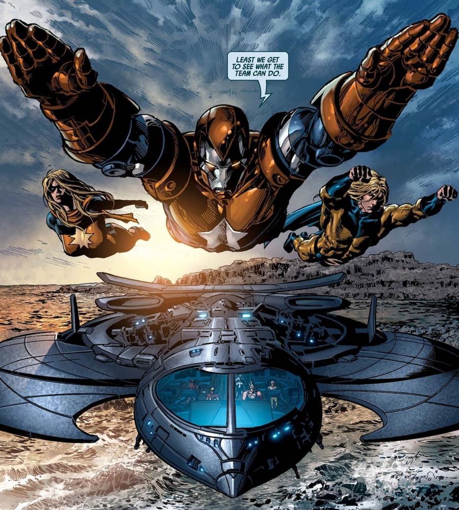 DARK AVENGERS (2009) #2 page by Brian Michael Bendis and Mike Deodato