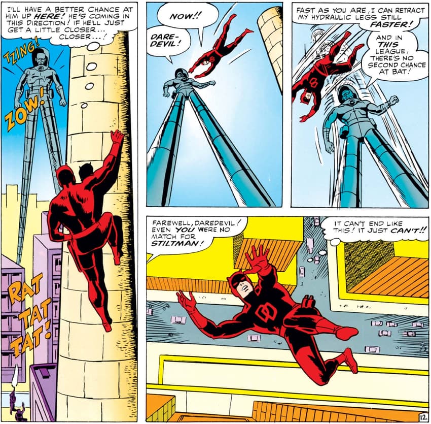 Daredevil very nearly defeated by Stilt-Man