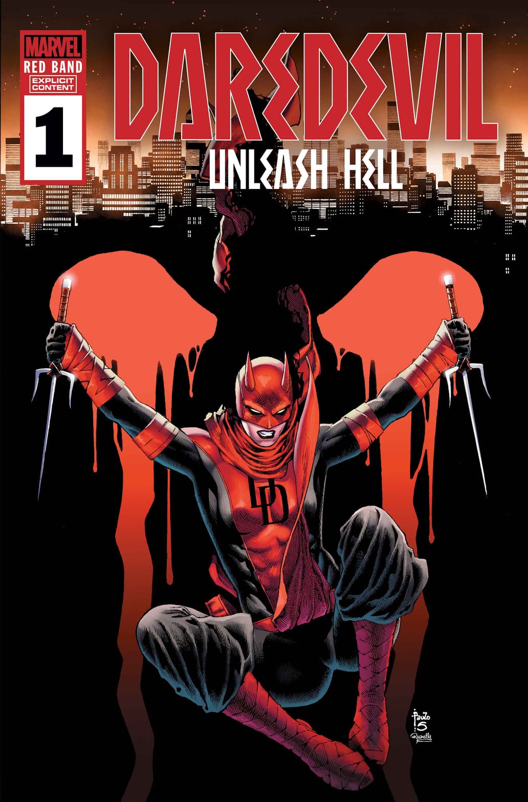 DAREDEVIL: UNLEASH HELL - RED BAND #1 Cover by PAULO SIQUIERA