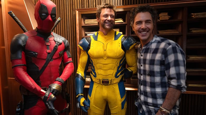 Ryan Reynolds, Hugh Jackman, and Shawn Levy on the set of 'Deadpool & Wolverine'