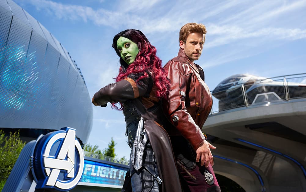 Gamora and Starlord at Disneyland Paris Avengers Campus