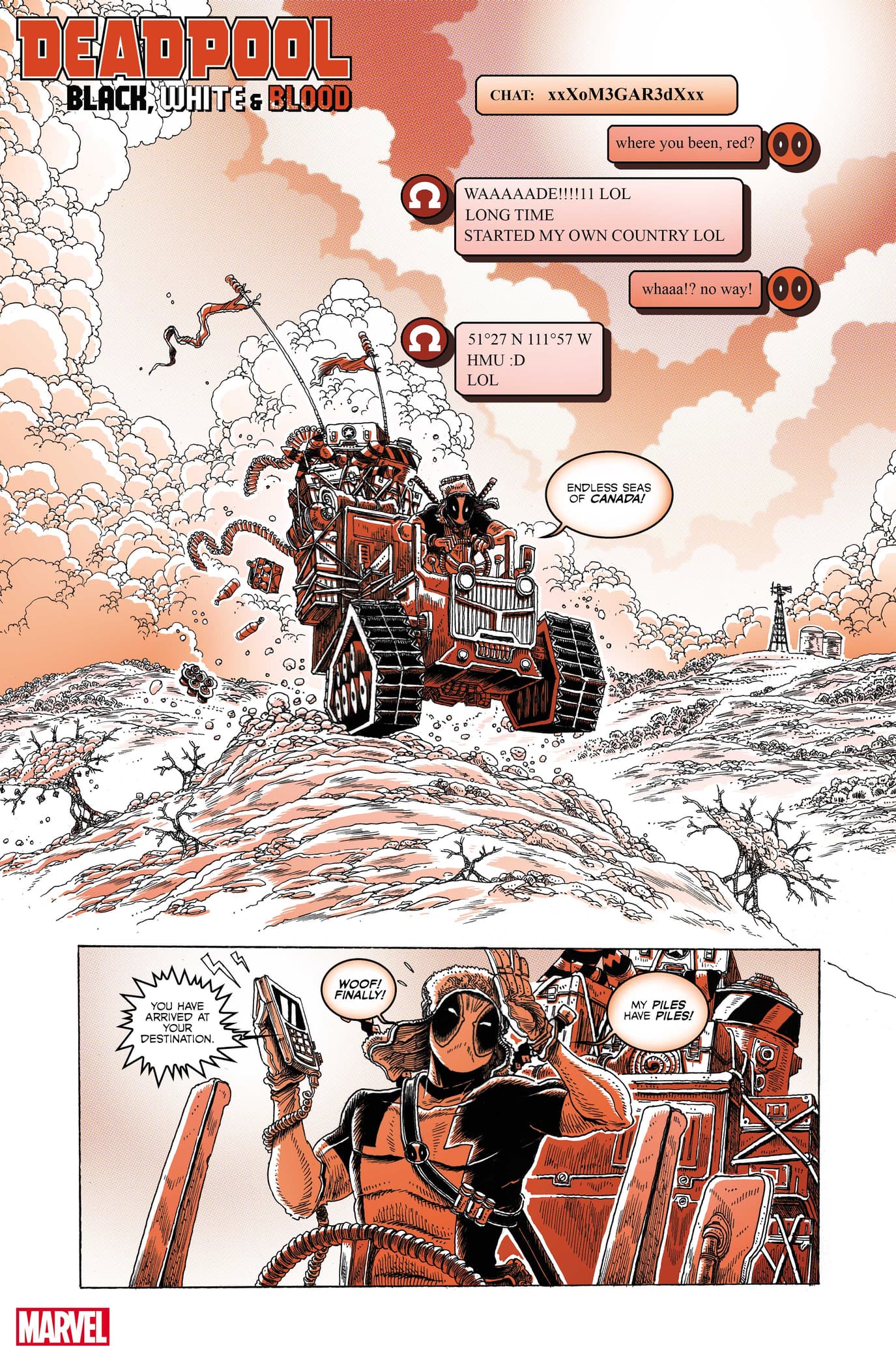 DEADPOOL: BLACK, WHITE & BLOOD #1 preview art by James Stokoe