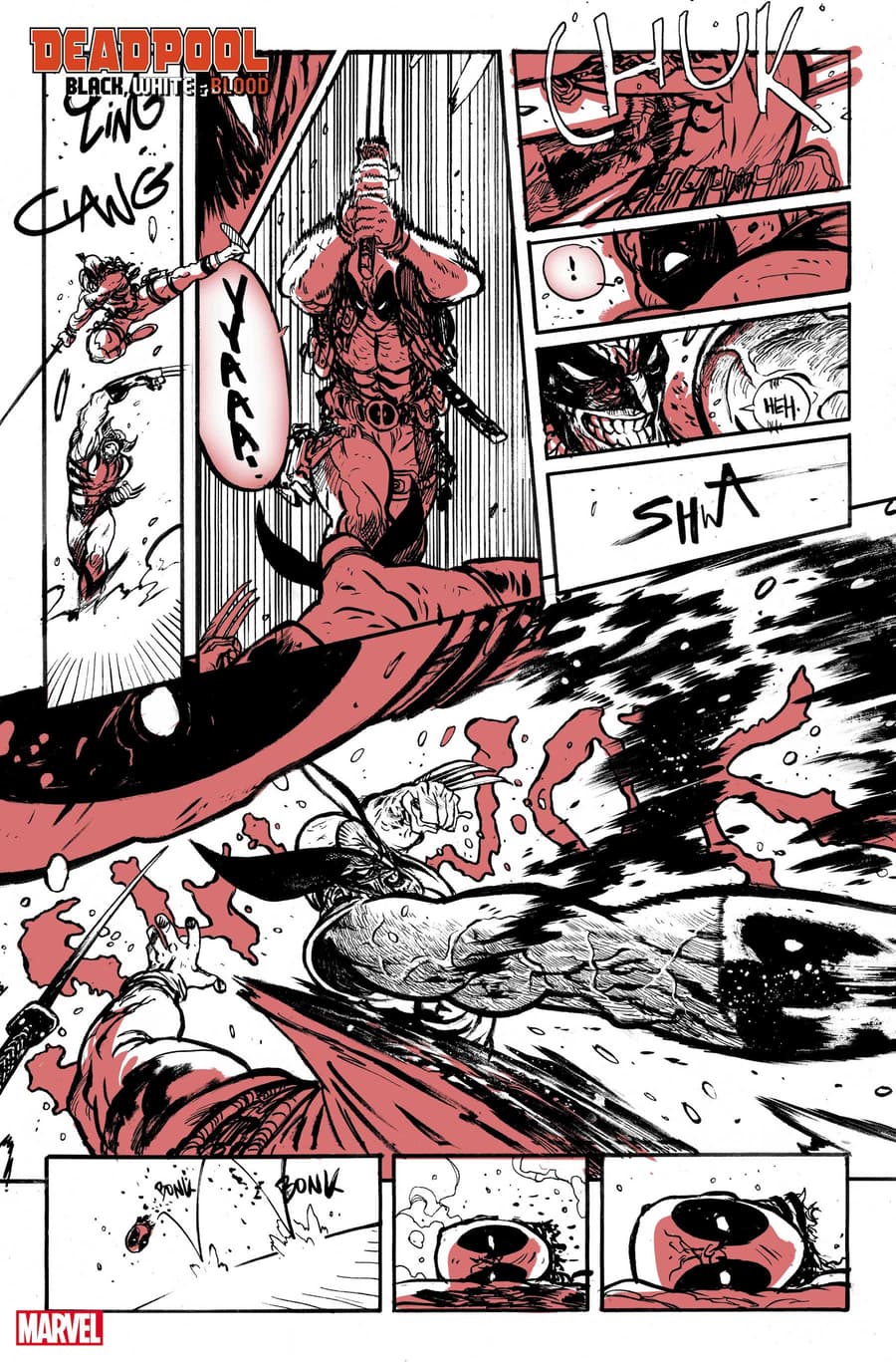 DEADPOOL: BLACK, WHITE & BLOOD #2 preview art by Daniel Warren Johnson