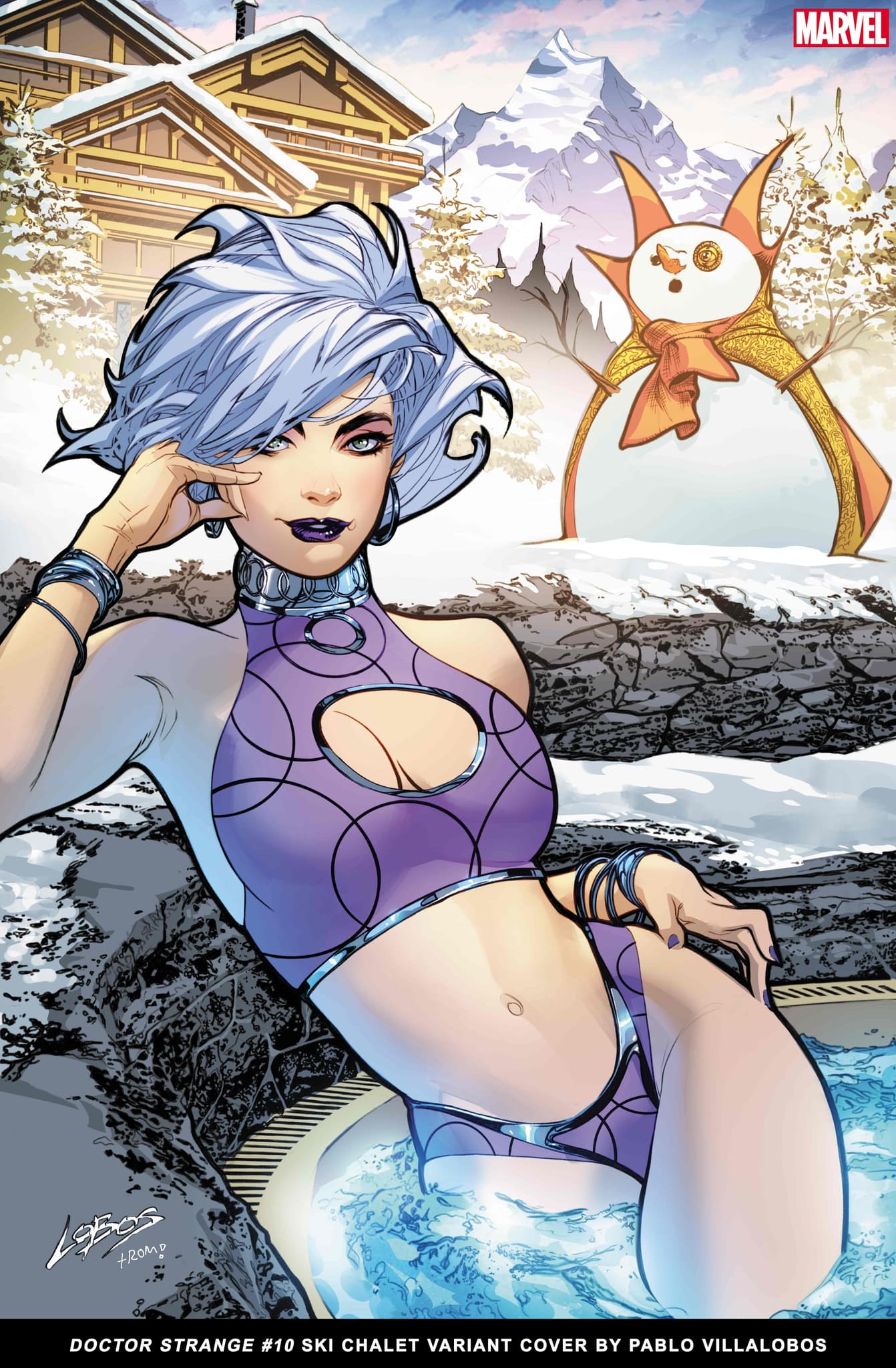 DOCTOR STRANGE #10 Ski Chalet Variant Cover by Pablo Villalobos​​​​​​​