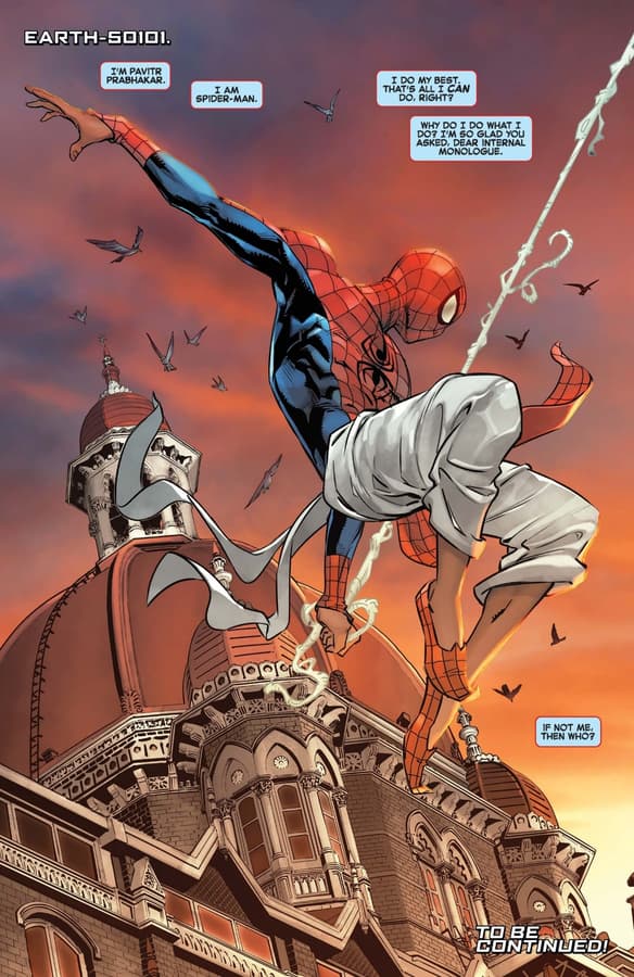 EDGE OF SPIDER-VERSE (2022) #3, by Nikesh Shukla, Mark Bagley, David Baldeon, Paco Medina, Gerardo Sandoval, and Abhishek Malsuni