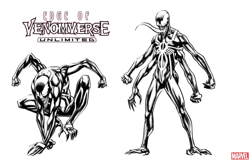 EDGE OF VENOMVERSE UNLIMITED INFINITY COMIC New Venom character design sheet
