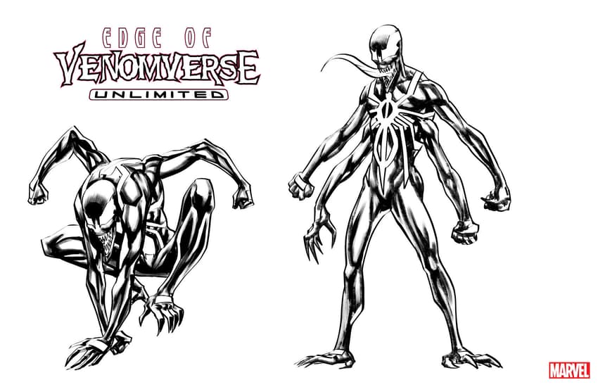 Here is a drawing of Spiderman VS Venom the symbiote Concept fan