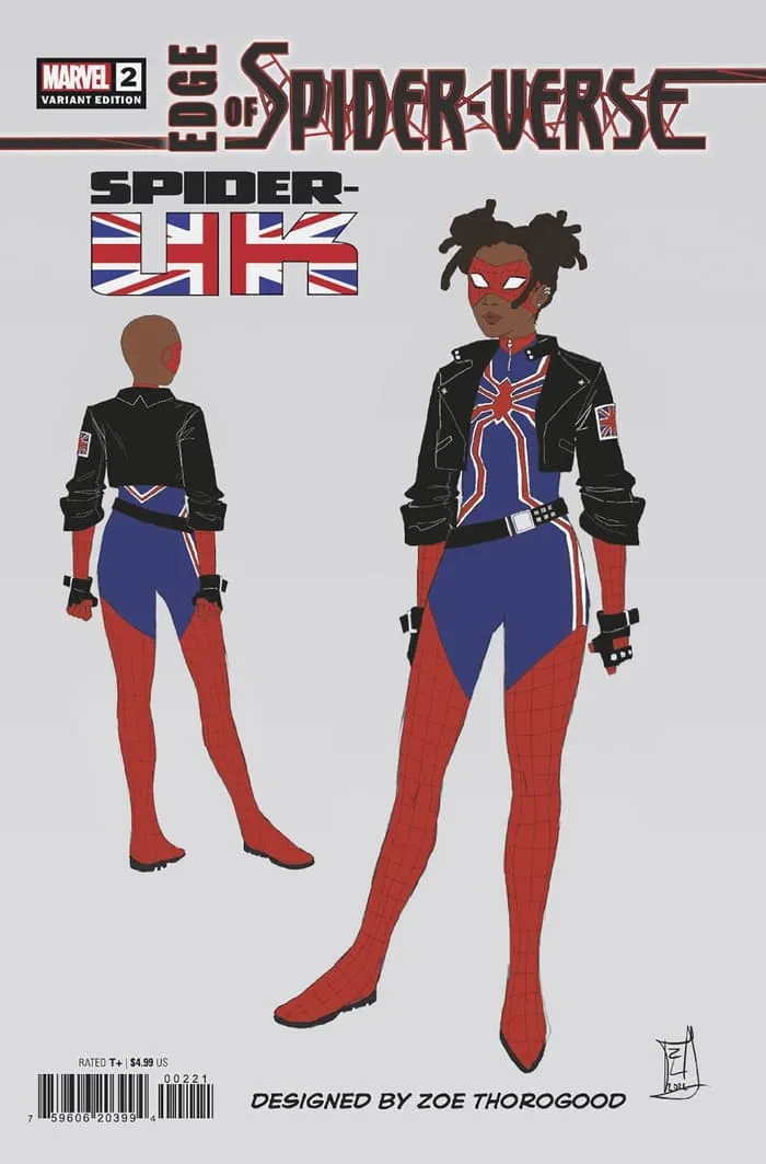 EDGE OF SPIDER-VERSE #2 design variant cover by Zoe Thorogood
