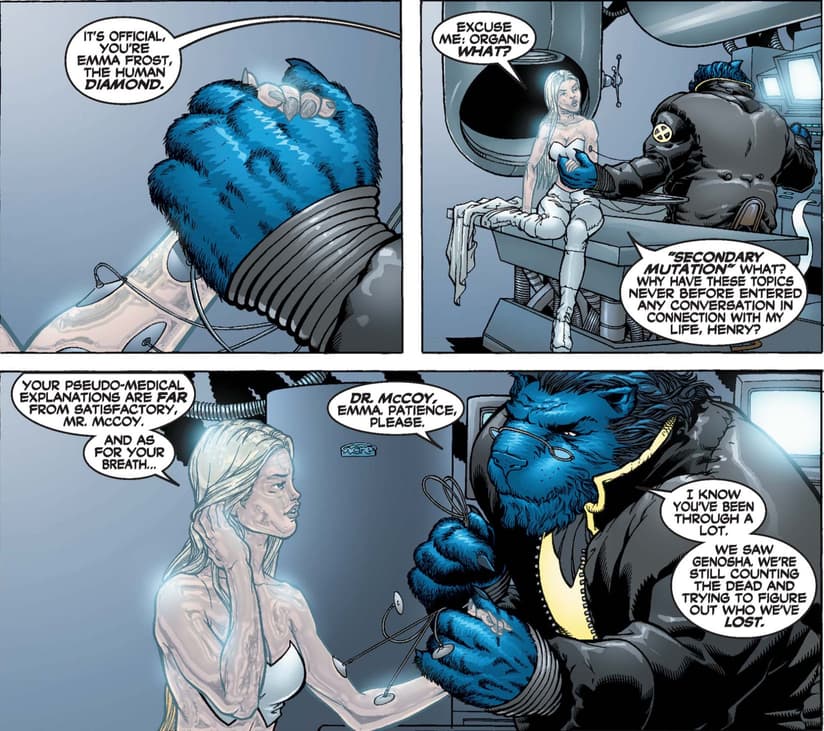 Emma Frost and Beast in New X-Men