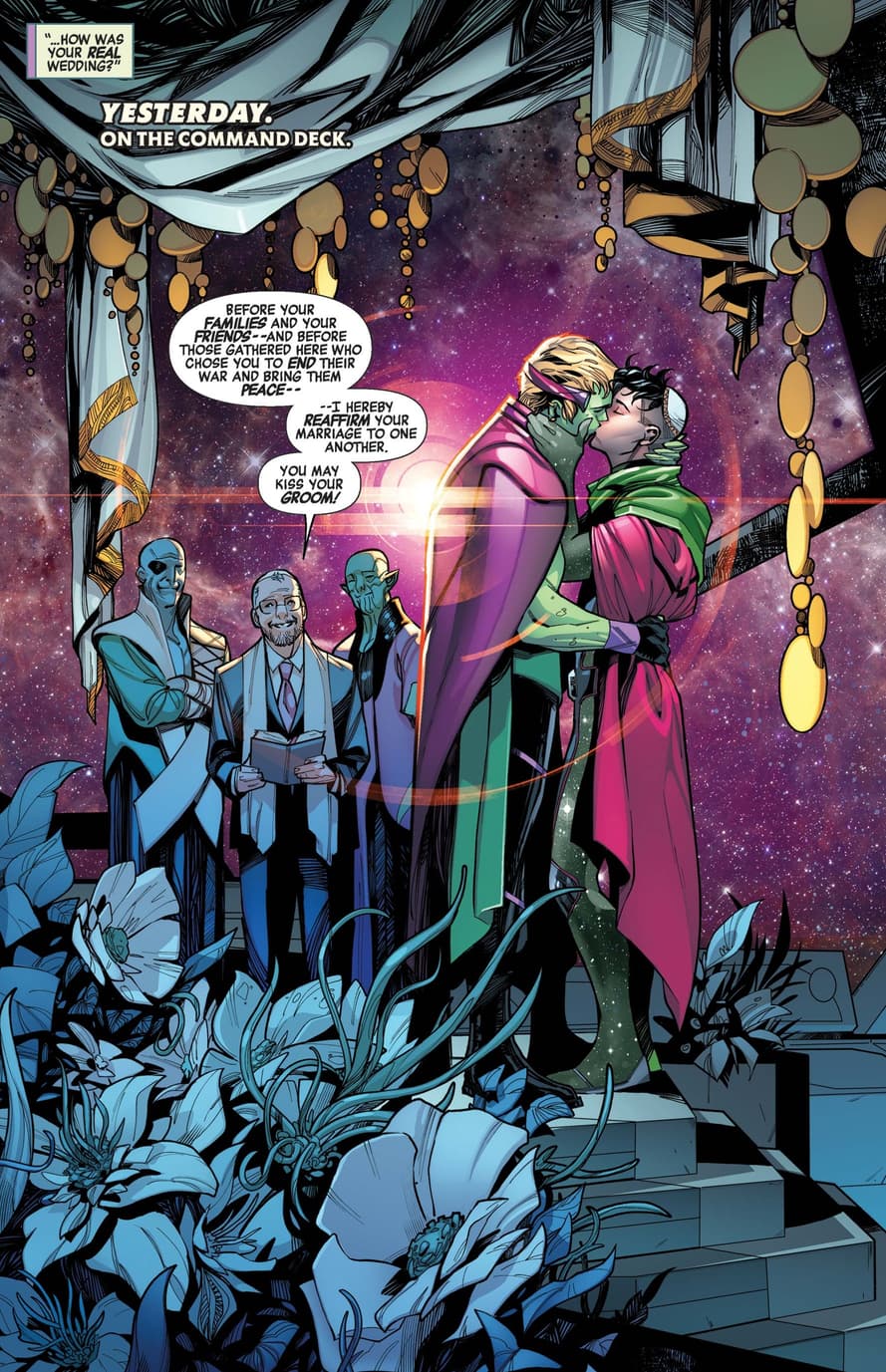 Wiccan marrying into space royalty in EMPYRE: AFTERMATH AVENGERS (2020) #1.