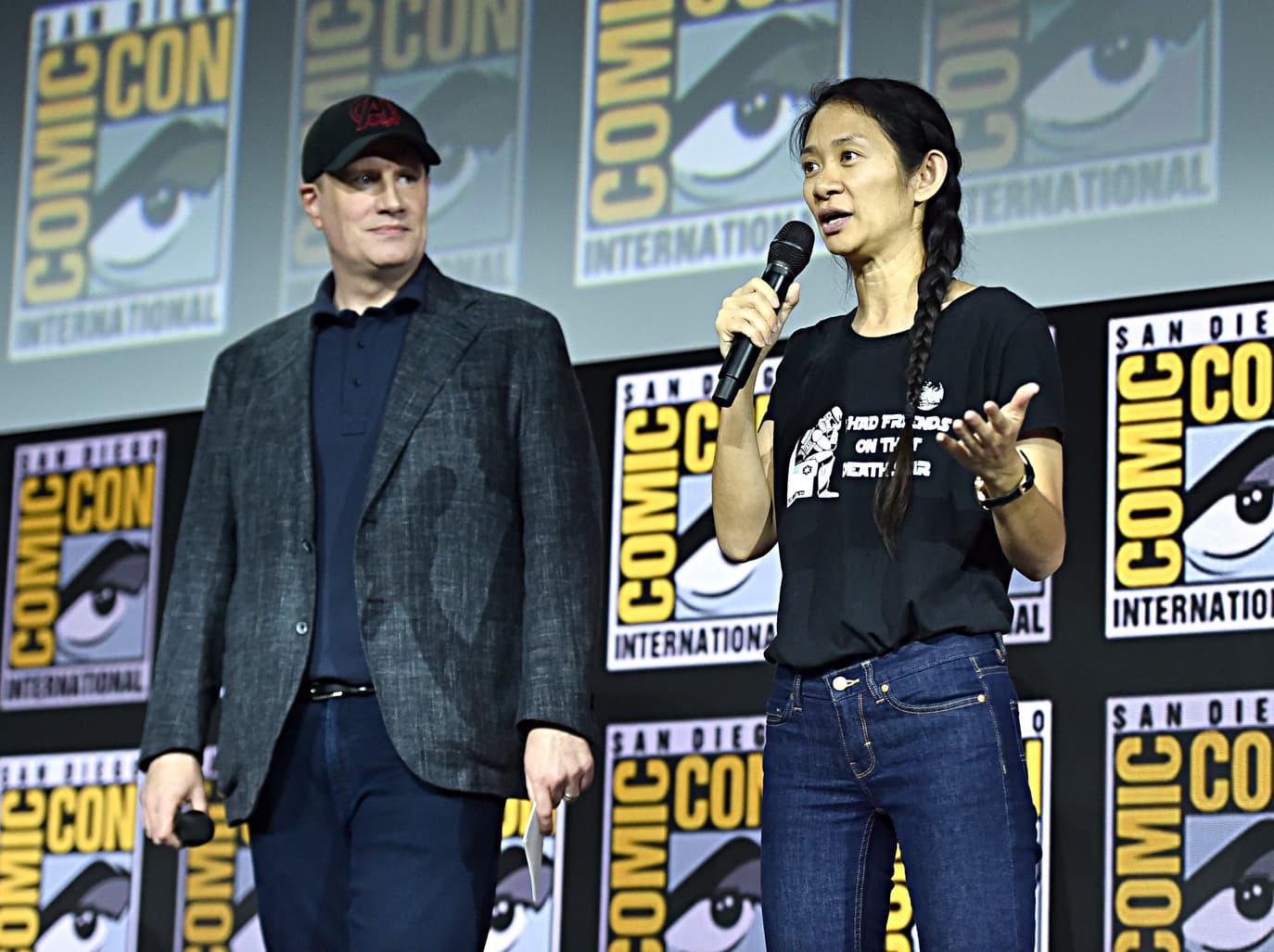 Kevin Feige and Chloe Zhao