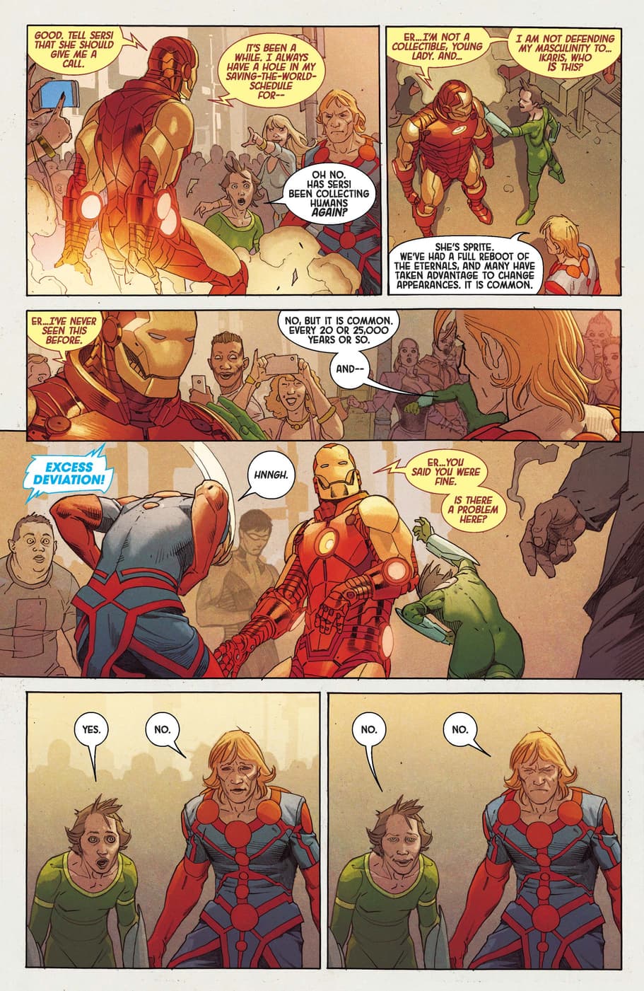 Tony Stark questions the Eternals.