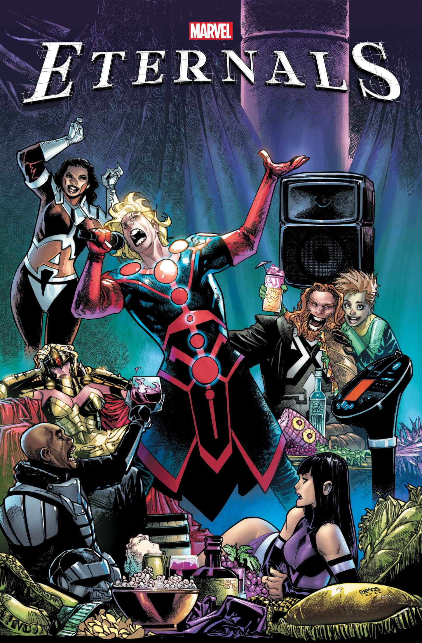 ETERNALS #1 LAUNCH VARIANT COVER by HUMBERTO RAMOS