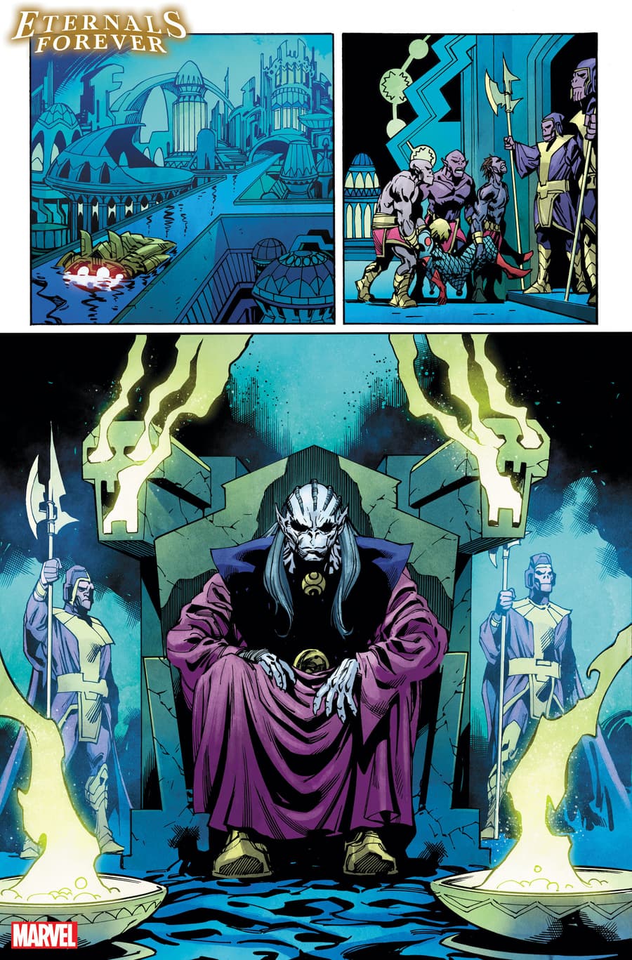 ETERNALS FOREVER #1 preview art by Ramon Bachs with colors by Rachelle Rosenberg