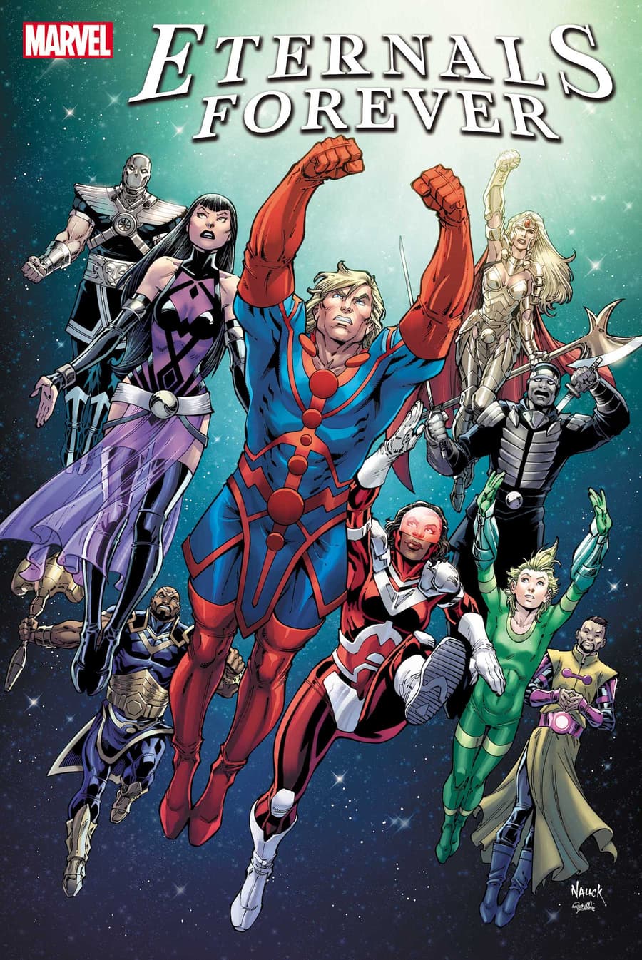 ETERNALS FOREVER #1 cover by Todd Nauck with colors by Rachelle Rosenberg