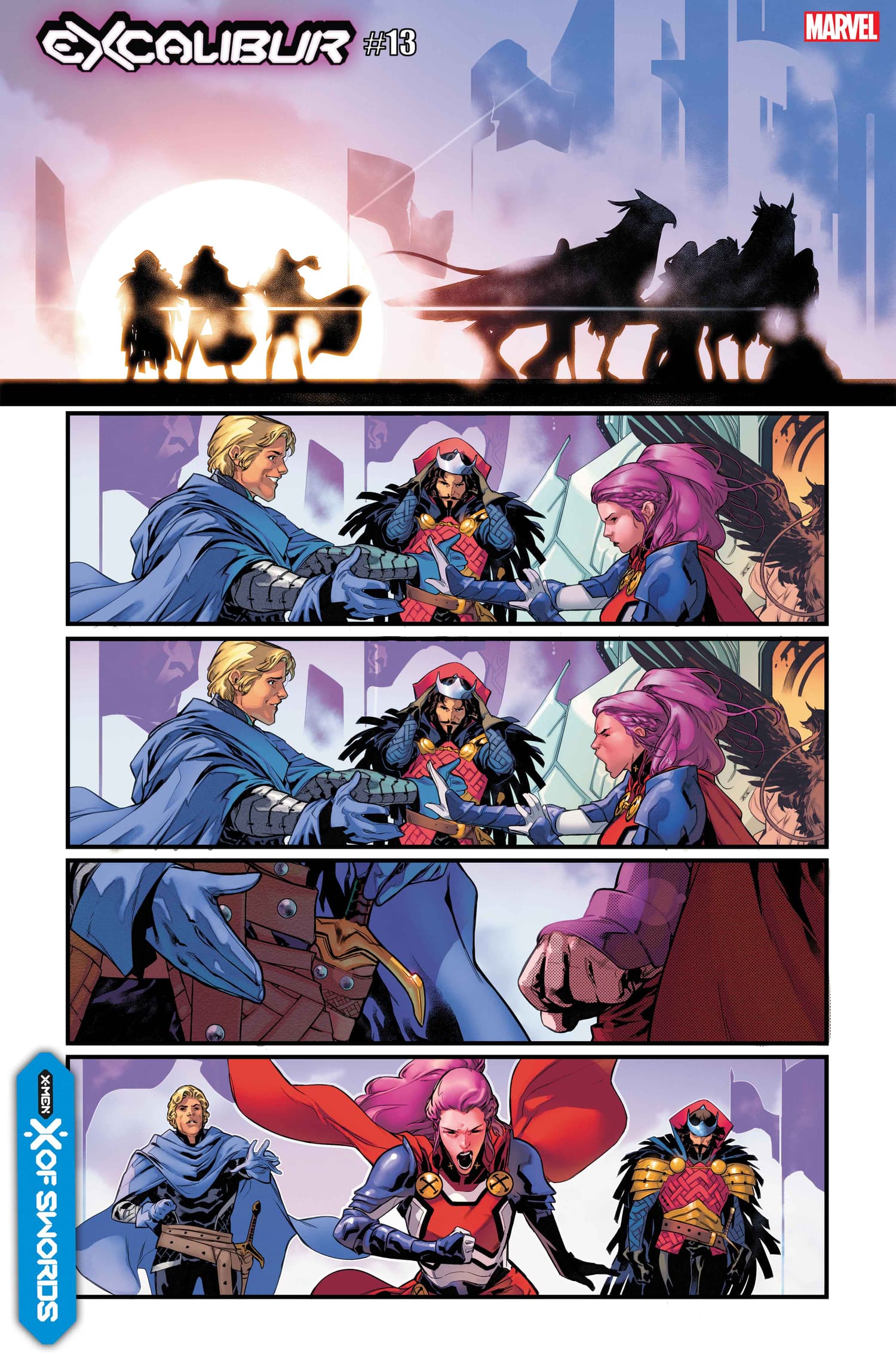 EXCALIBUR #13 preview interiors by R.B. Silva with colors by Nolan Woodard