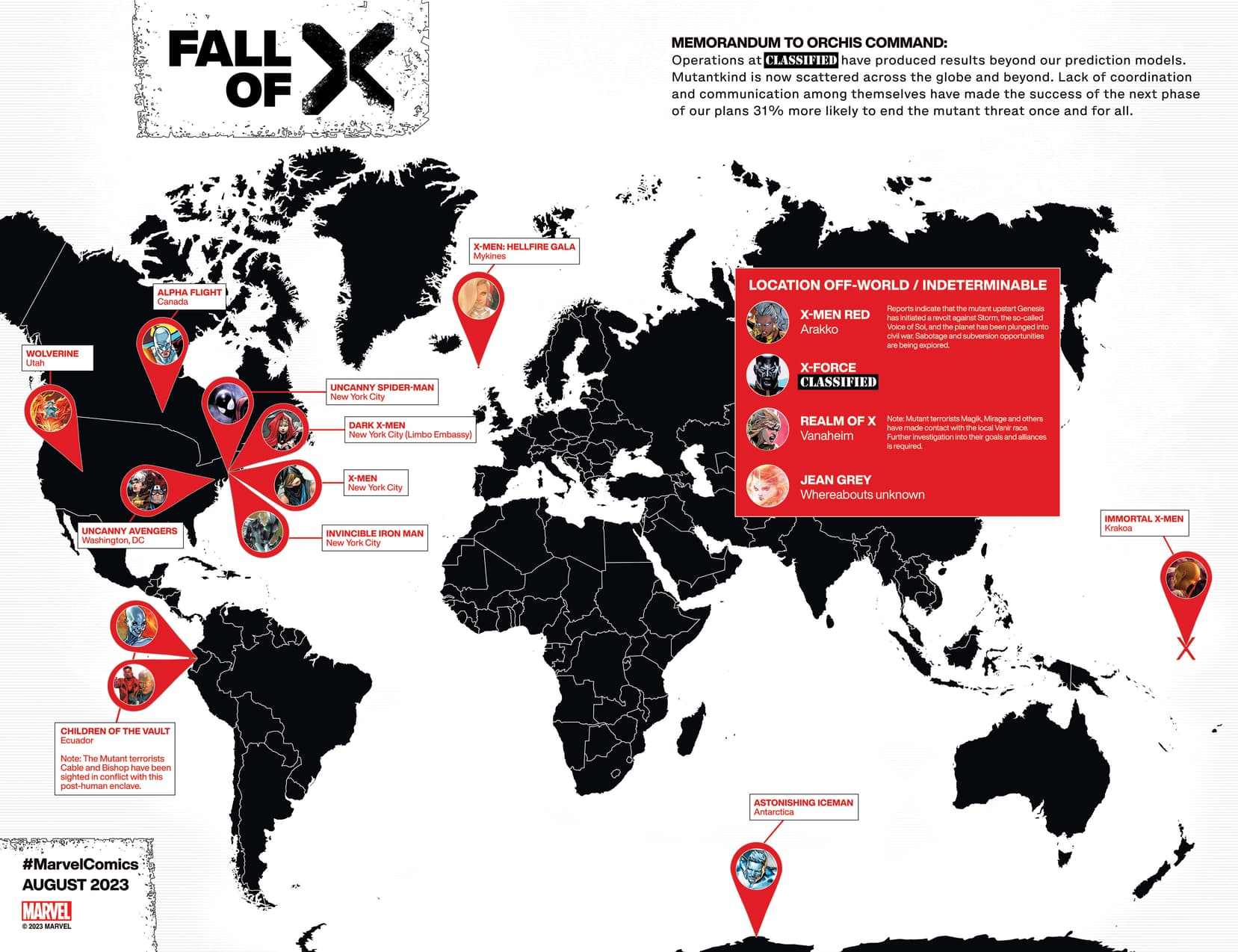 The X Men S Fall Of X Era Scatters Mutantkind Across The Globe And   Fall Of X World Map Updated 0 