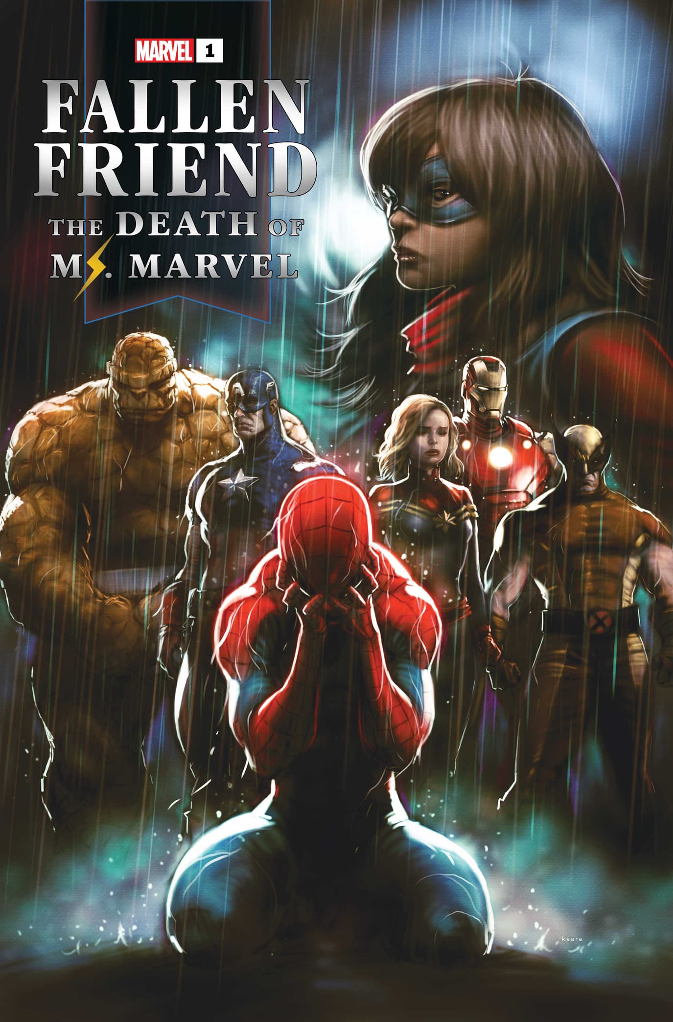 FALLEN FRIEND: THE DEATH OF MS. MARVEL #1 cover by Kaare Andrews