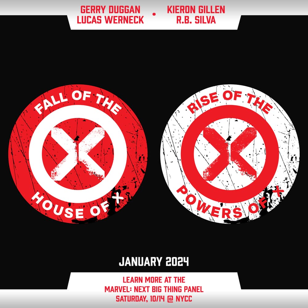 FALL OF THE HOUSE OF X and RISE OF THE POWERS OF X logos