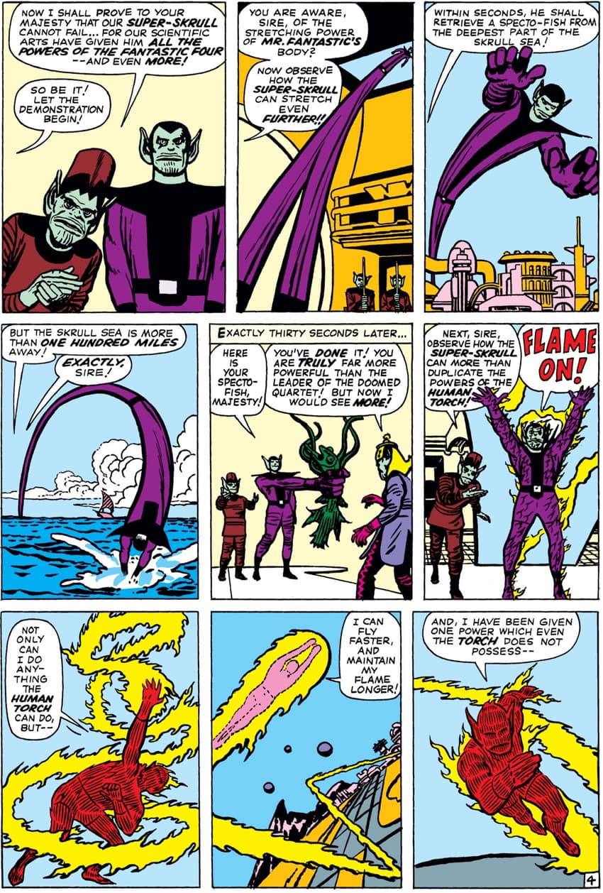 Kl’rt demonstrates his abilities in FANTASTIC FOUR (1961) #18.