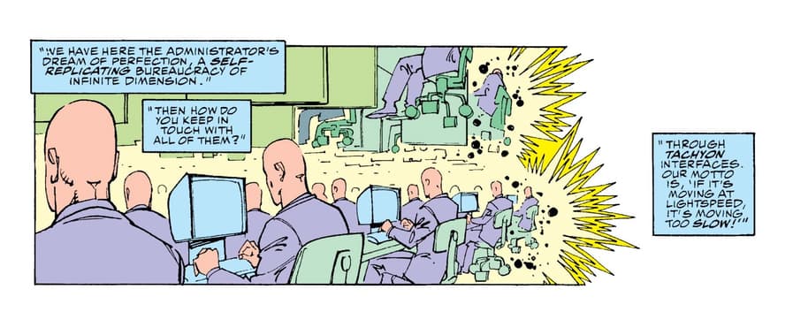 The Chronomonitors hard at work in FANTASTIC FOUR (1961) #353.