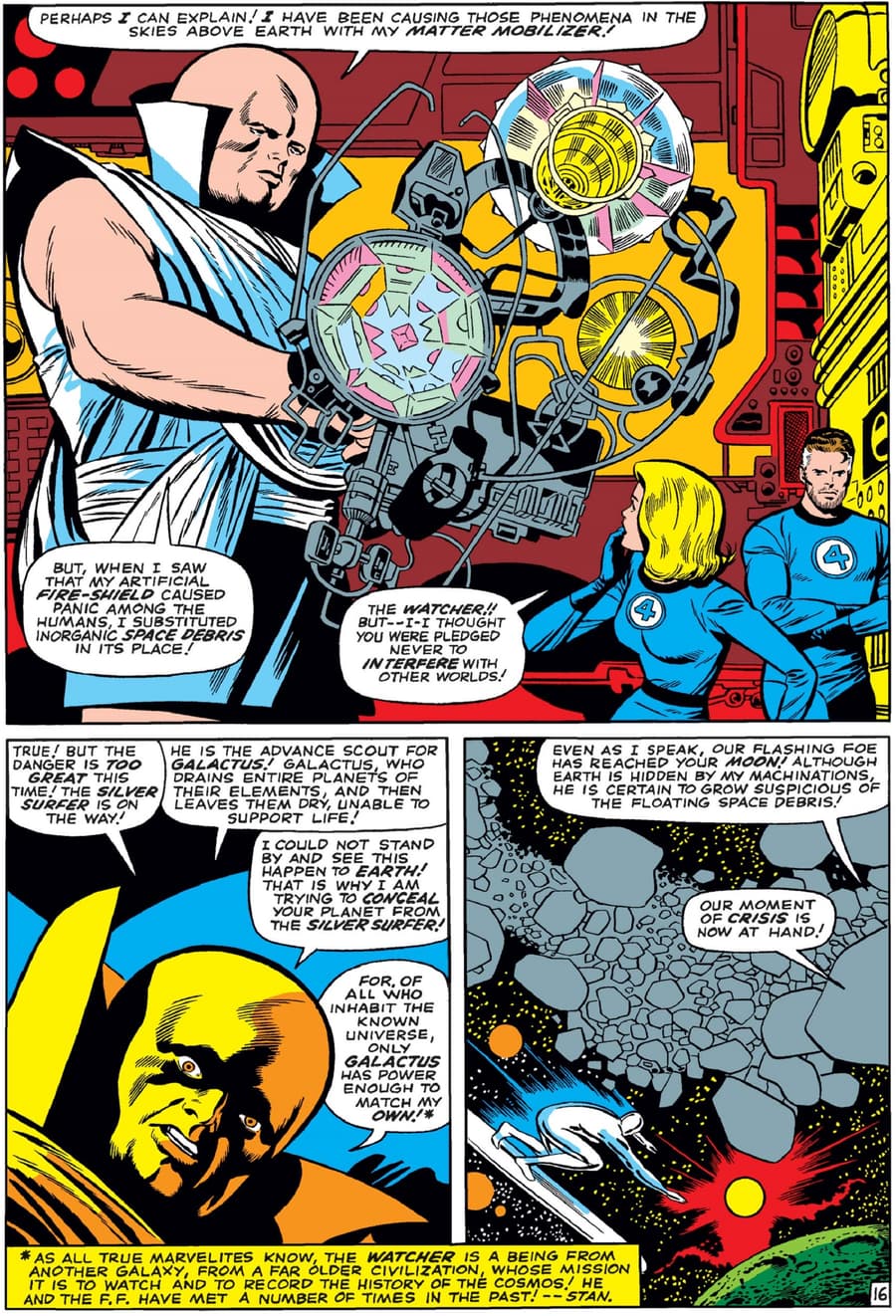 The team faces cosmic stakes in the “Coming of Galactus” arc from FANTASTIC FOUR (1961) #48.