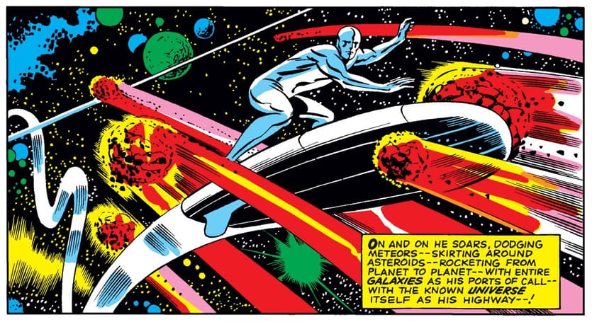 The first appearance of the Silver Surfer in FANTASTIC FOUR (1961) #48.