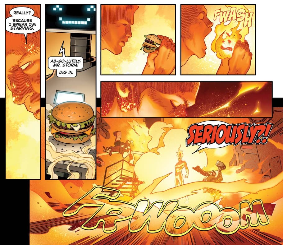 Johnny’s hotheaded powers in FANTASTIC FOUR (2018) #36.