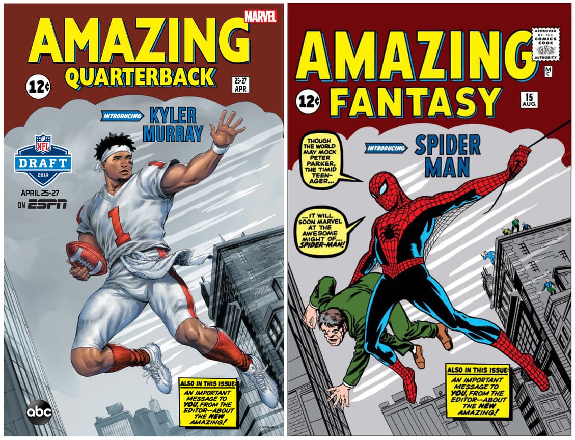 ESPN and Marvel Reimagine Comic Book Covers for the NFL Draft