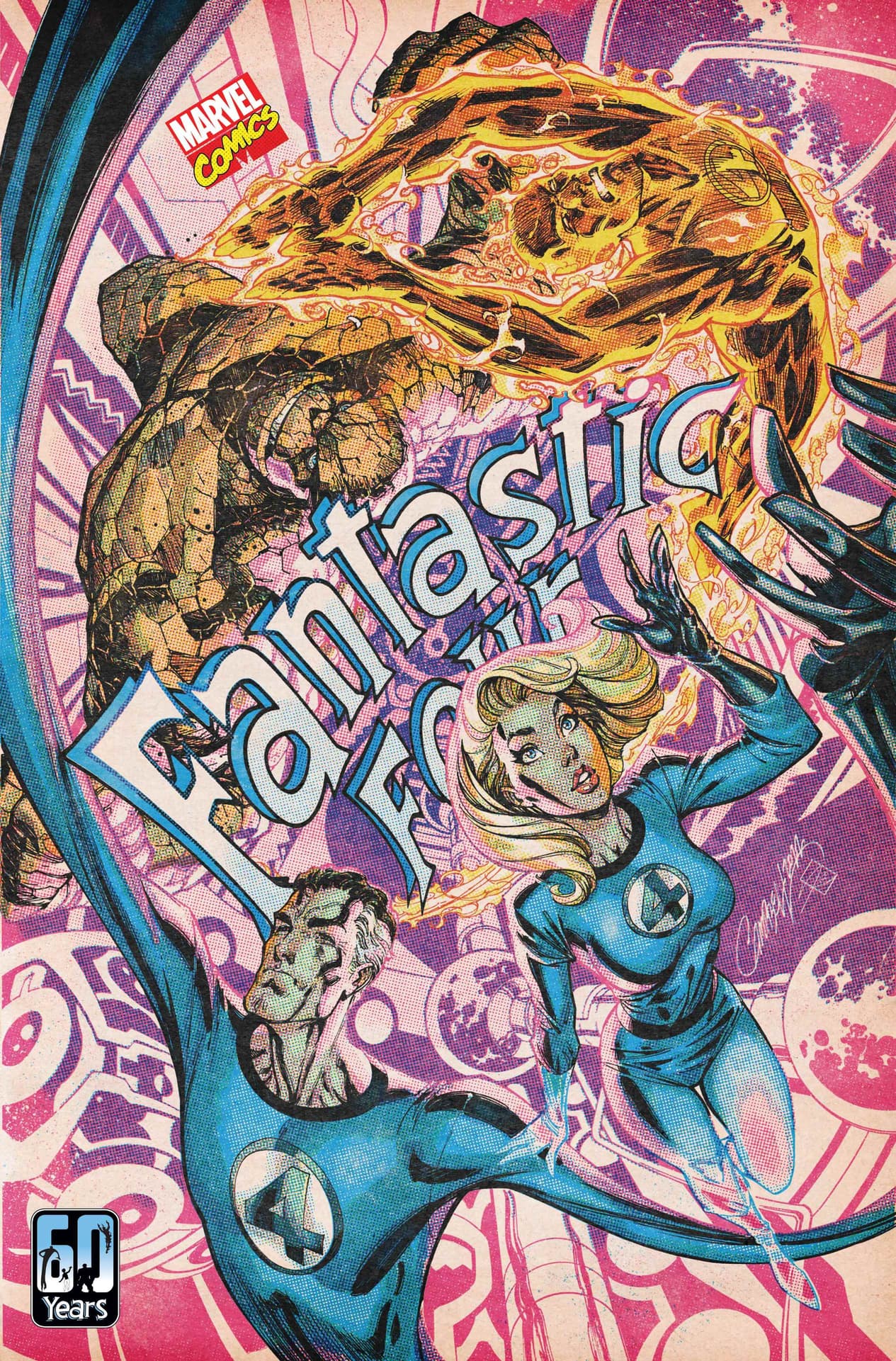 FANTASTIC FOUR #1 Retro Anniversary Variant Cover by J. Scott Campbell